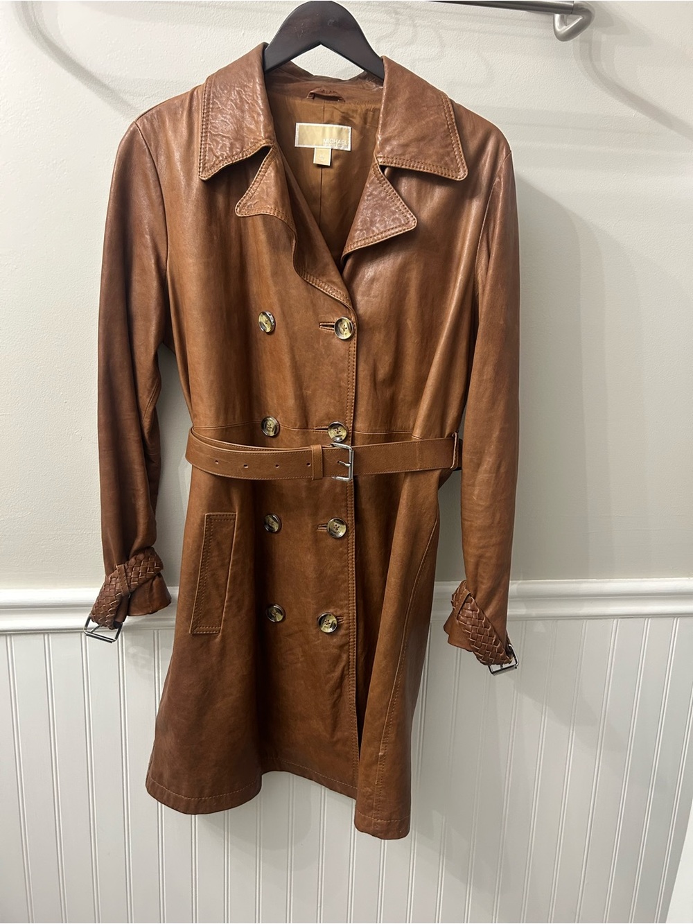 Michael KORS vintage genuine leather trench coat
